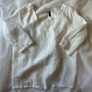 White Linen Blouse